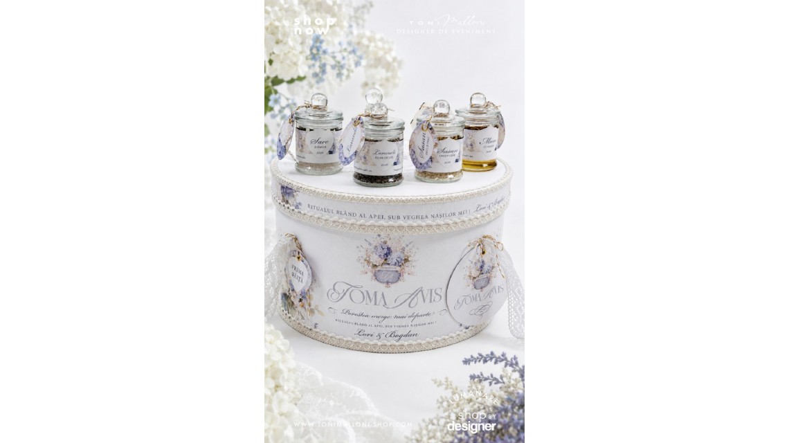 Set Prima Băiță după Botez Hortensii Bleu Ritualul Blând al Apei sub Veghea Nașilor Mei 4